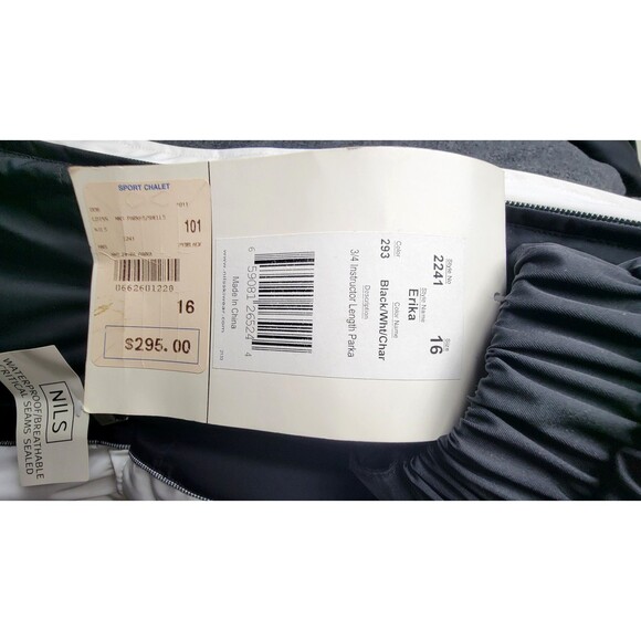 Nils Ski Jacket Plus Size 16 Women's Black Fleece Lined Zip Front Skiwear NWT - Picture 6 of 6